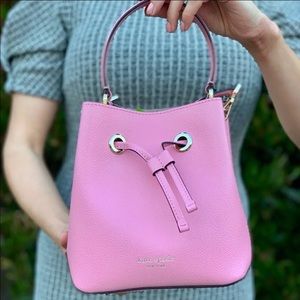 Kate Spade Pink Leather Bucket Crossbody Purse